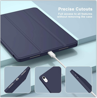 Étui pour tablette en cuir TPU à trois volets avec support pour stylet, compatible avec la fonction veille/réveil automatique pour iPad Air 6 et iPad Pro 2024 11/13 pouces.