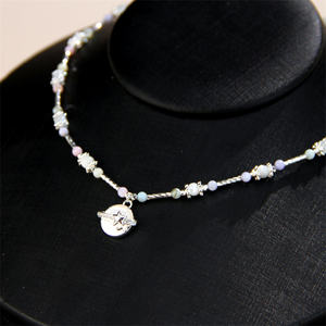 תליון כסף מצופה פליז זירקון לבן קריסטל צבעוני קליפה כסף קריסטל - Product Image 4