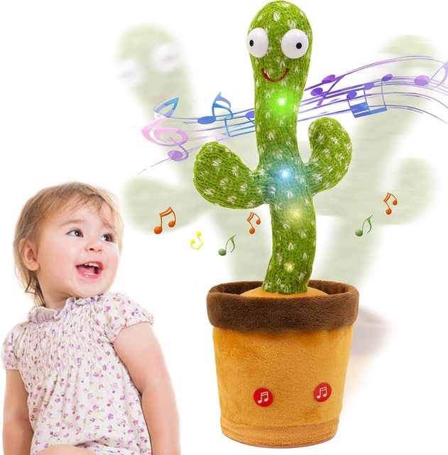 Cute Soft Dancing Cactus Toy 120 Songs Singing Talking Electric Dancing Cactus Stuffed Toy for Kids Baby Music Plush Toys
