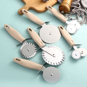 Stainless Steel Single and Double Wheel Cutter Pizza Cutting Roller Knife Cheese <b>Baking</b> Gadgets - Product Image 4