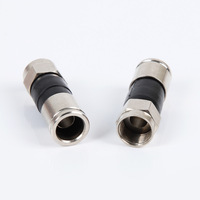Conector F Macho/Hembra de Tipo Compresión con Contactos de Cobre para Cables RG59 y RG6