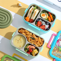 Boîte à lunch rectangulaire en acier inoxydable, micro-ondable, pour le stockage des aliments, enfants, école, bureau, portable, multifonctionnelle, qualité alimentaire