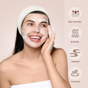 Wholesale Custom Logo Facial Cotton Elastic Hair Bands Stretch Towel Washable <strong>Face</strong> <strong>Wash</strong> Cosmetic Spa <strong>Headband</strong> - Product Image 6
