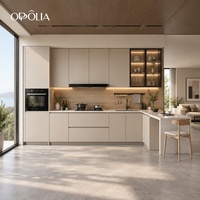 OPPOLIA - Cuisine moderne sur mesure de luxe en mélamine blanche, ensemble de meubles de cuisine prêts à assembler, armoire de cuisine
