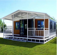 Maison conteneur préfabriquée extensible en acier léger, écologique, étanche, alimentée à l'énergie solaire, mobile, bureau, cuisine, chambre