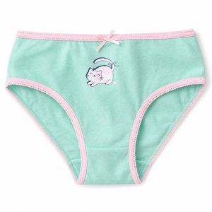 Mutandine per Bambine 100% Cotone, <span class=keywords><strong>Slip</strong></span> a Triangolo con Stampa Gatto Carina, Set da 3 Pezzi con Fiocco Pastello per la Scuola e l'Uso Quotidiano - Product Image 3