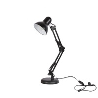 Lampe de table LED américaine en métal avec pince, protection oculaire, pour chevet, bureau, étude, étudiant, à brancher, bras long