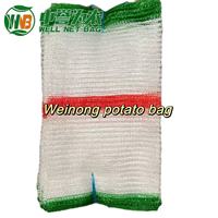 Kantong Jala Rajut HDPE Raschel Bernapas, Dapat Digunakan Kembali, Kapasitas 3kg, Tugas Berat, Untuk Pertanian, Bawang Putih, Bawang Merah, Kentang, Sayuran, Buah, Jagung