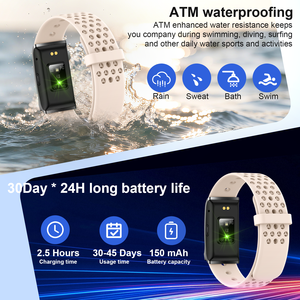 건강 밴드 스크린리스 ATM 방수 피트니스 트래커 심박수 트래커 호출 실리콘 스마트 팔찌 - Product Image 2