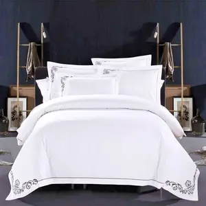 Luxury Customized Duvet Cover 100% Cotton Bed Sheet 200tc 300tc 400tc Sateen Bedding Set For Hotel Home Spa