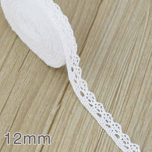 (5 Mét/cuộn) 12Mm Cotton Trắng Thêu Ren <span class=keywords><strong>Net</strong></span> Trim Handmade DIY Trang Trí May Handmade Vật Liệu Thủ Công Vải Ren - Product Image 1