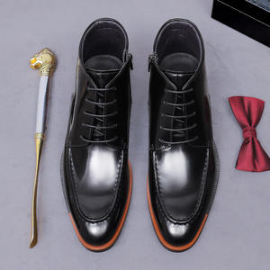 Nuevos zapatos de cuero de caña alta para hombre, estilo británico retro, para negocios. - Product Image 4