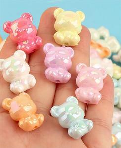 Wholesale New Style DIY Mobile Phone Chain Materials Straight-Hole Lucite <b>Acrylic</b> Loose Beads Bear Animal Jewelry Accessories - Product Image 3