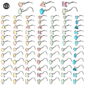 20G Titane <span class=keywords><strong>Coeur</strong></span> Nez Goujons Flash <span class=keywords><strong>Film</strong></span> Opale Nez Anneaux Push-in Piercing Cercueil Carré Narine Piercing Bijoux Pour Femmes <span class=keywords><strong>Hommes</strong></span> - Product Image 1