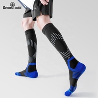 Chaussettes de compression pour le football et le soccer pour hommes, antidérapantes, longues, au-dessus du genou, technique sans couture pour les sports de plein air et la salle de sport