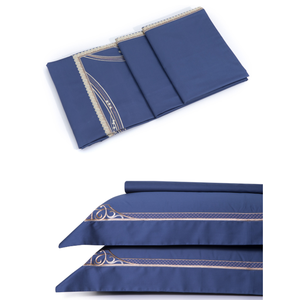 Bộ Chăn Ga Gối Thêu Cotton Phong Cách Ý 100S Hoàng Gia Bộ 4 Ga Trải Giường Thêu Thiết Kế - Product Image 5