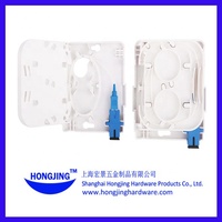 Caja de Terminación de Fibra Óptica Hongjing Blanca, 100% Material Nuevo, ABS, con Protección Transparente Contra el Polvo, Caja de Roseta Óptica