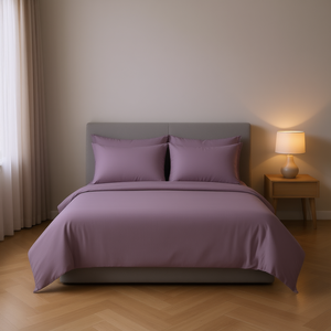 Lenzuolo con Angoli Andes Matrimoniale Viola in Cotone per Casa, Biancheria da Letto per Tutte le Stagioni, Tinta Unita, Grado A, per Adulti - Product Image 2