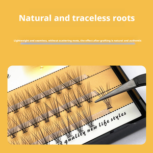 Kit de cils en grappe DIY noir à marque privée, logo personnalisé, pointes, cils synthétiques vaporeux, volume longue durée, effet 3D, sans cruauté - Product Image 4