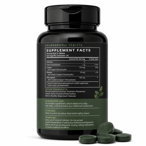 Tabletas de Clorofila Orgánica, Certificadas Halal, GMP, HACCP, Bajas en Azúcar, Antioxidantes, Veganas, Sin Gluten, Suplementos Naturales, 60 Unidades - Product Image 6