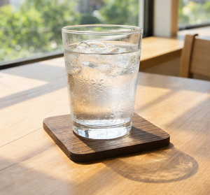 Sous-verre en bois, 9×9 cm, carré (placage bois naturel / finition uréthane) – Pour cafés, restaurants, izakayas, bars, invités - Product Image 2