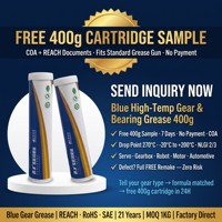 Grasa para Engranajes de Alta Temperatura Azul, Cartucho de 400g, NLGI 2 3, Punto de Fluidez 270C, para Servomotor, Caja de Engranajes, Rodamientos de Robot, REACH, RoHS |   OEM Personalizado