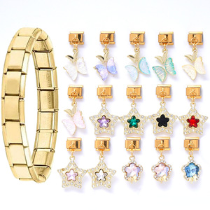 Fashion Charm <b>Bracelet</b> Gold Zinc Alloy <b>Crystal</b> Rhinestone Butterfly Star DIY Pendant Women's Gift Jewelry Accessory - Product Image 1