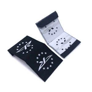 Etiquetas tecido de alta qualidade, etiquetas personalizadas de alta qualidade da roupa da bainha etiquetas tecido camiseta