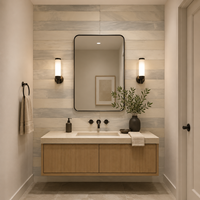 Panel Encoder Skala Linier Ubin Mosaik Marmer Putih Modern Tahan Air untuk Dinding Dapur & Kamar Mandi