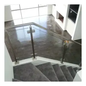 Cheap price 10mm SS304 posts interior glass balustrade for stair railing