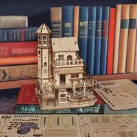 Puzzle 3D en bois, modèle de construction de cabane de pêcheur, fait à la main, à assembler soi-même, jouets éducatifs, ornements créatifs, en boîte, pour les 14 ans et plus
