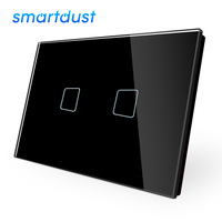 Smartdust AU US Kaca Temper 2 Gang 1 Jalur Otomatisasi Rumah Tuya Zigbee 3.0 Smart Electric Case Wall WIFI Switch