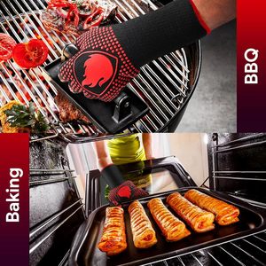 Guantes para Barbacoa, Guantes para Horno, Guantes para Asar - 1472 ℉   Guantes de Horno Resistentes al Calor Extremo, Guantes de Cocina de Silicona Antideslizantes para Asar - Product Image 4