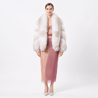 Manteau de mariée volumineux en fourrure de renard Palomino Cross, fourrure entière, court, simple boutonnage, teint uni, pour femme, manches régulières, idéal pour l'hiver