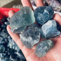 Recién llegados, minerales crudos, rocas, cristal de cuarzo natural, fluorita azul en bruto para artesanía curativa