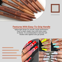 Kit de pinceaux professionnels pour nail art en acrylique, manucure, ronds, ovales, plats, ombrés, personnalisés, en nylon et bois de santal