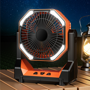Ventilateur refroidisseur de batterie rechargeable à lumière LED à commande numérique pour voiture et camping-car à usage extérieur en matière plastique avec chargeur - Product Image 3