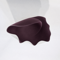 Vase en céramique ondulé irrégulier artistique, extérieur blanc moucheté, intérieur violet, décoration d'intérieur, pour table, mariage, salon