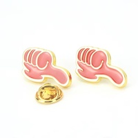 Großhandel Metall-Cartoon-Pins: Niedliche Daumen-hoch-Form-Abzeichen, Souvenir-Broschen aus Goldlegierung mit Emaille für Firmen-Jahresendbelohnungen – auf Lager
