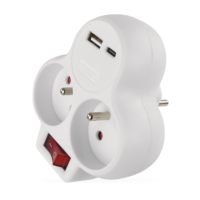 Prise murale électrique française Pheiyon avec interrupteur 2*16A 230V, norme CE ROHS, mise à la terre, adaptateur de prise USB A+C 2 sorties pour la maison