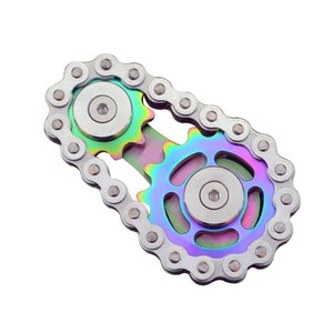 तनाव से राहत उंगलियों खिलौने Gyro Sprocket चक्का उंगलियों Fidget स्पिनर स्टेनलेस स्टील श्रृंखला खिलौना गियर श्रृंखला खिलौना