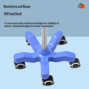 Soporte de Suero con Ruedas de Cinco Patas de Plástico ABS, Estante para Botellas de Goteo, Soporte para Infusión - Product Image 4