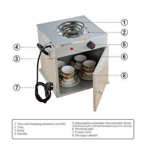 埃塞俄比亚哈贝沙咖啡仪式用便携式Medeja Fernelo Jebena单燃烧器电炉，带储物柜 - Product Image 4