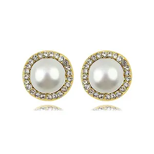 Elegant Jewelry Simple Design Shiny Pearl 925 Silver Earring Stud