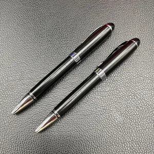Jx-415 Heavy Luxury Pen Business Gift Logo Custom Design Matte Black Shinny Design Twist Action Ballpoint Pen