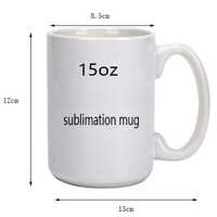 Mug à café en céramique personnalisé de 15 oz, grand, bicolore, couleur personnalisée, sublimation, logo personnalisé, durable, design de poignée ergonomique