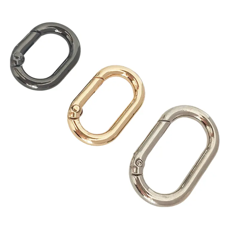 Zinc Alloy D-Shape Egg Buckle Spring Ring & Ring Buckle Luggage Hardware Accessories for Opening Bag Parts & Closures