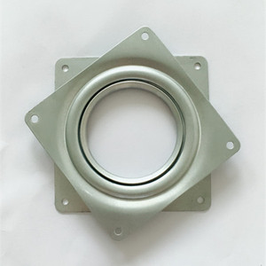 Roulette de meuble 4 pouces, carrée creuse, en fer galvanisé, avec support de plaque rotative et roulement lisse, pour base de présentoir, style industriel - Product Image 1
