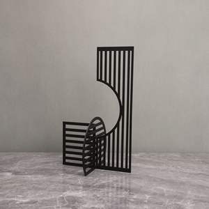 Carré et cercle grille métal arc porte moderne Simple géométrique fer Art ornements pour la maison bureau hôtel intérieurs - Product Image 4