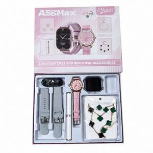 Set di Orologi Smart A58 Max con Bracciale Quadrifoglio, Tubo Bianco, Rossetto e Gioielli da Donna, Orologi al Quarzo in Lega alla Moda - Product Image 3